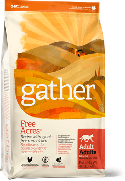 Petcurean GATHER Free Acres Organic Free-Run Chicken Recipe For Adult Cats